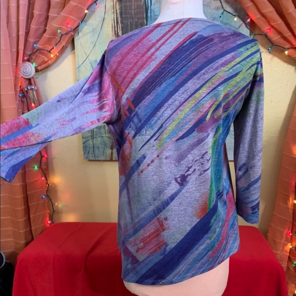 🔵 Spring/Summer Shirt, Purple brushed Jess & Jane, 3/4 sleeve , tunic, Easter - Picture 9 of 16